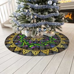 ScotsTee Shop Scottish MacKay Weathered Thistle Celtic Knot Tartan Christmas Tree Skirt