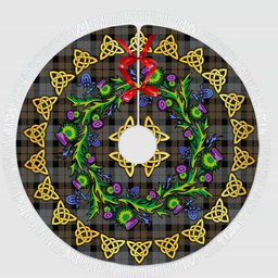 ScotsTee Shop Scottish MacKay Weathered Thistle Celtic Knot Tartan Christmas Tree Skirt