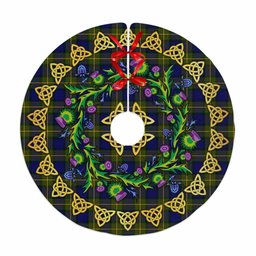 ScotsTee Shop Scottish More (Muir) Thistle Celtic Knot Tartan Christmas Tree Skirt