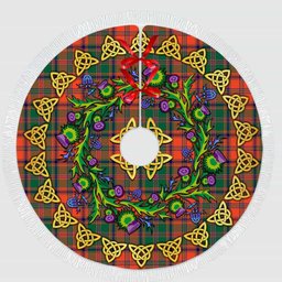 ScotsTee Shop Scottish Stewart of Appin Ancient Thistle Celtic Knot Tartan Christmas Tree Skirt