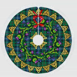 ScotsTee Shop Scottish Urquhart Ancient Thistle Celtic Knot Tartan Christmas Tree Skirt