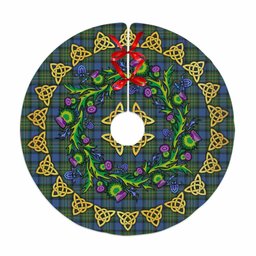 ScotsTee Shop Scottish MacLaren Ancient Thistle Celtic Knot Tartan Christmas Tree Skirt