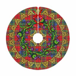 ScotsTee Shop Scottish MacLean of Duart Modern Thistle Celtic Knot Tartan Christmas Tree Skirt