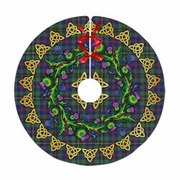 ScotsTee Shop Scottish Wood Modern Thistle Celtic Knot Tartan Christmas Tree Skirt
