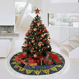 ScotsTee Shop Scottish Wood Modern Thistle Celtic Knot Tartan Christmas Tree Skirt