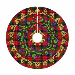 ScotsTee Shop Scottish MacNaughton Modern Thistle Celtic Knot Tartan Christmas Tree Skirt