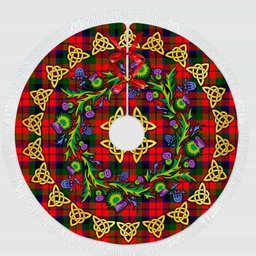 ScotsTee Shop Scottish MacNaughton Modern Thistle Celtic Knot Tartan Christmas Tree Skirt