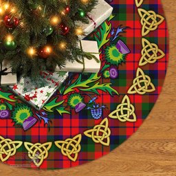 ScotsTee Shop Scottish MacNaughton Modern Thistle Celtic Knot Tartan Christmas Tree Skirt