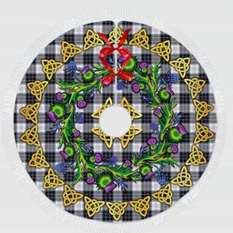 ScotsTee Shop Scottish MacRae Dress Modern Thistle Celtic Knot Tartan Christmas Tree Skirt