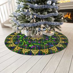ScotsTee Shop Scottish Reid Green Thistle Celtic Knot Tartan Christmas Tree Skirt