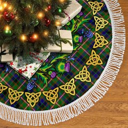 ScotsTee Shop Scottish Reid Green Thistle Celtic Knot Tartan Christmas Tree Skirt