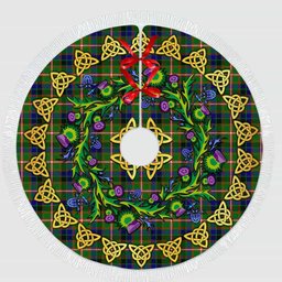 ScotsTee Shop Scottish Reid Green Thistle Celtic Knot Tartan Christmas Tree Skirt