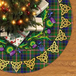 ScotsTee Shop Scottish Reid Green Thistle Celtic Knot Tartan Christmas Tree Skirt