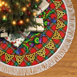 ScotsTee Shop Scottish MacLaine of Loch Buie Thistle Celtic Knot Tartan Christmas Tree Skirt