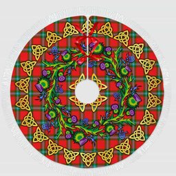 ScotsTee Shop Scottish MacLaine of Loch Buie Thistle Celtic Knot Tartan Christmas Tree Skirt