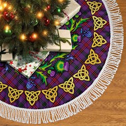 ScotsTee Shop Scottish Montgomery Modern Thistle Celtic Knot Tartan Christmas Tree Skirt