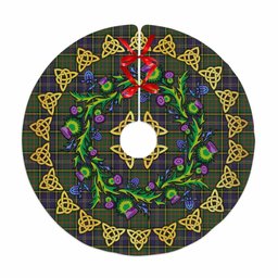 ScotsTee Shop Scottish MacMillan Hunting Modern Thistle Celtic Knot Tartan Christmas Tree Skirt