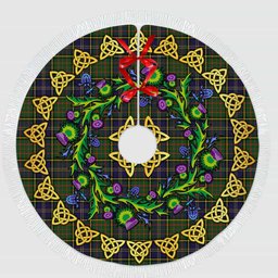 ScotsTee Shop Scottish MacMillan Hunting Modern Thistle Celtic Knot Tartan Christmas Tree Skirt