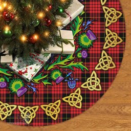 ScotsTee Shop Scottish MacQueen Modern Thistle Celtic Knot Tartan Christmas Tree Skirt