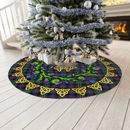 ScotsTee Shop Scottish Rose Hunting Modern Thistle Celtic Knot Tartan Christmas Tree Skirt
