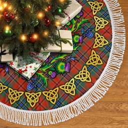 ScotsTee Shop Scottish MacLean of Duart Ancient Thistle Celtic Knot Tartan Christmas Tree Skirt