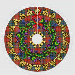 ScotsTee Shop Scottish MacLean of Duart Ancient Thistle Celtic Knot Tartan Christmas Tree Skirt