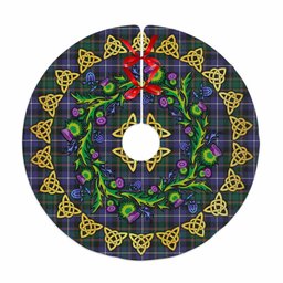 ScotsTee Shop Scottish MacRae Hunting Modern Thistle Celtic Knot Tartan Christmas Tree Skirt