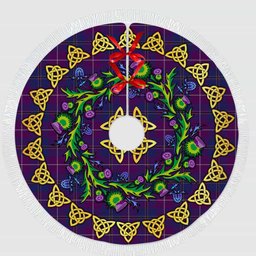 ScotsTee Shop Scottish Pride of Glencoe Thistle Celtic Knot Tartan Christmas Tree Skirt