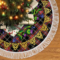 ScotsTee Shop Scottish Norwegian Night Thistle Celtic Knot Tartan Christmas Tree Skirt