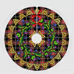 ScotsTee Shop Scottish Norwegian Night Thistle Celtic Knot Tartan Christmas Tree Skirt