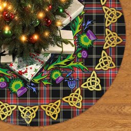 ScotsTee Shop Scottish Norwegian Night Thistle Celtic Knot Tartan Christmas Tree Skirt