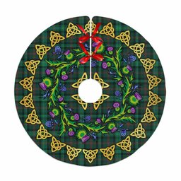 ScotsTee Shop Scottish Ross Hunting Modern Thistle Celtic Knot Tartan Christmas Tree Skirt