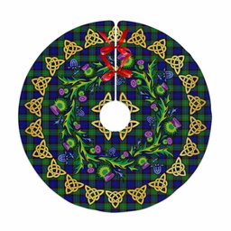 ScotsTee Shop Scottish Sempill Modern Thistle Celtic Knot Tartan Christmas Tree Skirt
