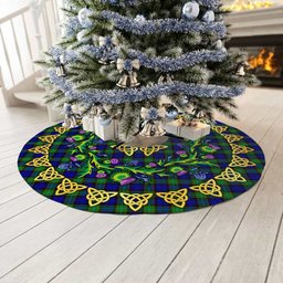 ScotsTee Shop Scottish Sempill Modern Thistle Celtic Knot Tartan Christmas Tree Skirt