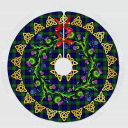 ScotsTee Shop Scottish Sempill Modern Thistle Celtic Knot Tartan Christmas Tree Skirt