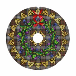 ScotsTee Shop Scottish MacRae Hunting Weathered Thistle Celtic Knot Tartan Christmas Tree Skirt