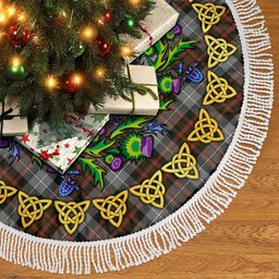 ScotsTee Shop Scottish MacRae Hunting Weathered Thistle Celtic Knot Tartan Christmas Tree Skirt