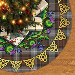 ScotsTee Shop Scottish MacRae Hunting Weathered Thistle Celtic Knot Tartan Christmas Tree Skirt