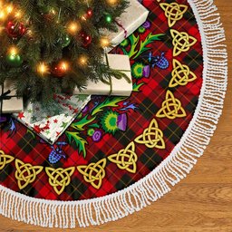 ScotsTee Shop Scottish Wallace Weathered Thistle Celtic Knot Tartan Christmas Tree Skirt