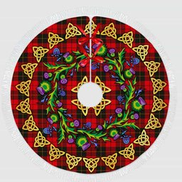 ScotsTee Shop Scottish Wallace Weathered Thistle Celtic Knot Tartan Christmas Tree Skirt