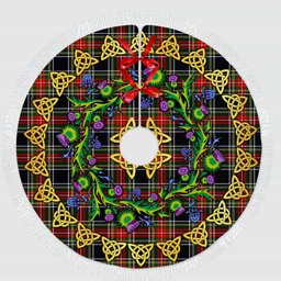 ScotsTee Shop Scottish Stewart Black Thistle Celtic Knot Tartan Christmas Tree Skirt