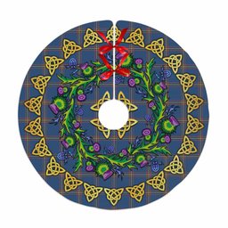 ScotsTee Shop Scottish MacLaine of Loch Buie Hunting Ancient Thistle Celtic Knot Tartan Christmas Tree Skirt