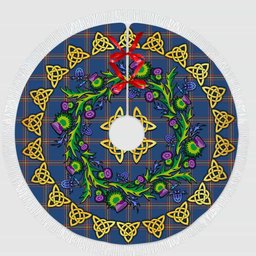 ScotsTee Shop Scottish MacLaine of Loch Buie Hunting Ancient Thistle Celtic Knot Tartan Christmas Tree Skirt