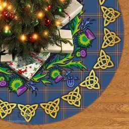 ScotsTee Shop Scottish MacLaine of Loch Buie Hunting Ancient Thistle Celtic Knot Tartan Christmas Tree Skirt