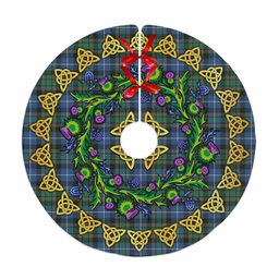 ScotsTee Shop Scottish MacRae Hunting Ancient Thistle Celtic Knot Tartan Christmas Tree Skirt