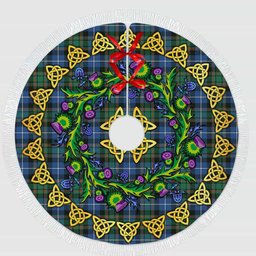 ScotsTee Shop Scottish MacRae Hunting Ancient Thistle Celtic Knot Tartan Christmas Tree Skirt