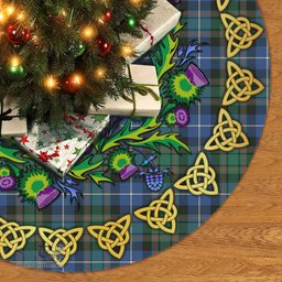 ScotsTee Shop Scottish MacRae Hunting Ancient Thistle Celtic Knot Tartan Christmas Tree Skirt