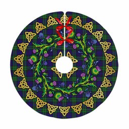 ScotsTee Shop Scottish MacKinlay Modern Thistle Celtic Knot Tartan Christmas Tree Skirt