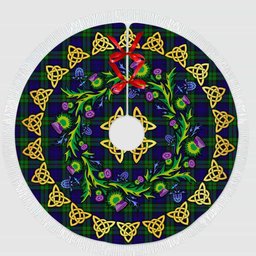ScotsTee Shop Scottish MacKinlay Modern Thistle Celtic Knot Tartan Christmas Tree Skirt