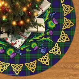 ScotsTee Shop Scottish MacKinlay Modern Thistle Celtic Knot Tartan Christmas Tree Skirt